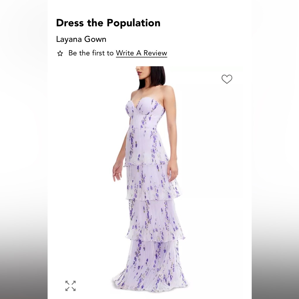 Dress The Population Lavender Floral Maxi Dress